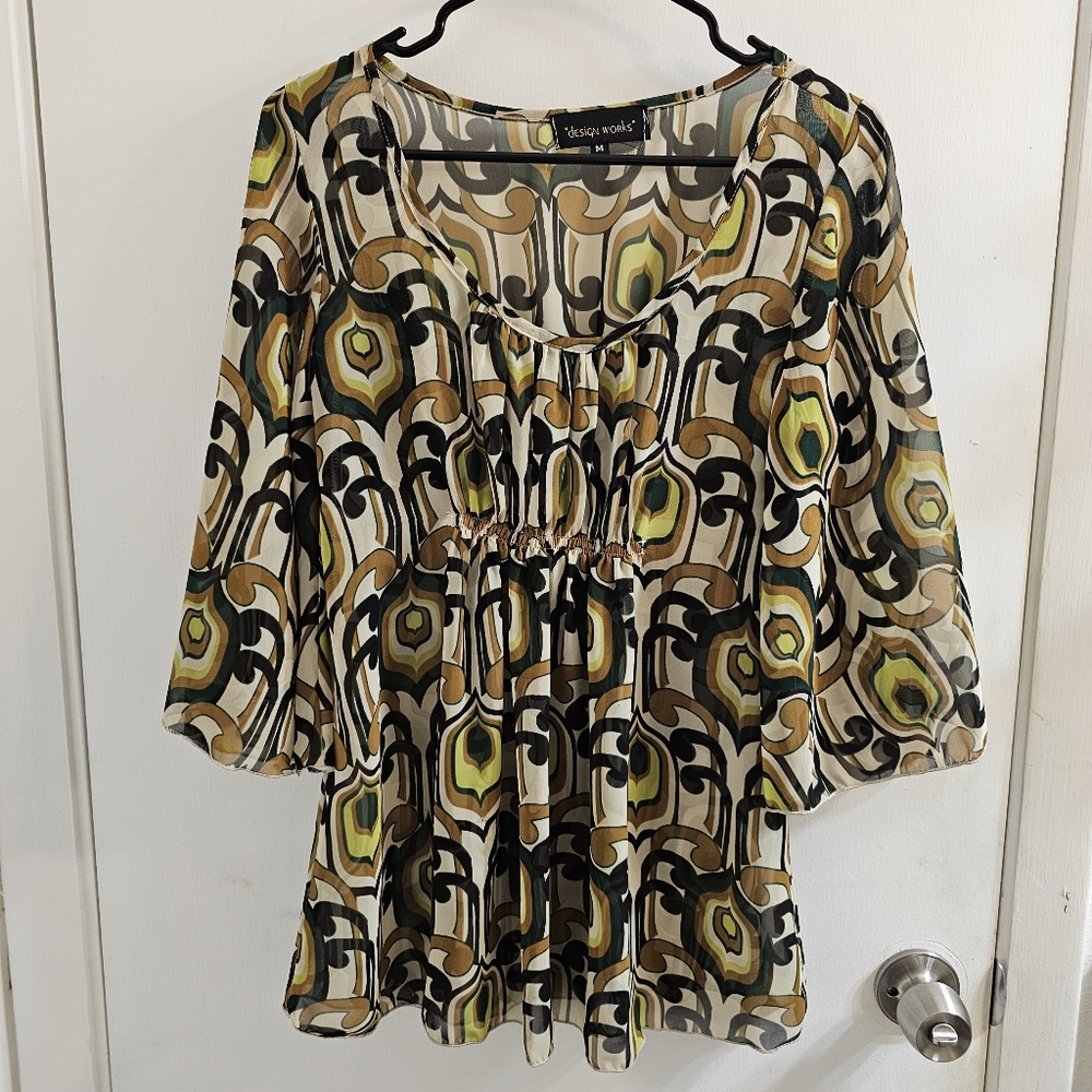 Vintage Design Works 70s Print top
